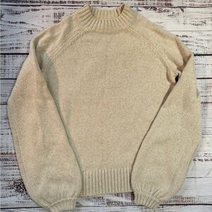 SMARTWOOL Cozy Lodge Bell Sleeve Sweater Natural Heather X SMALL